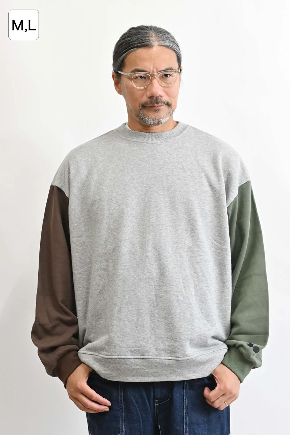 裏毛配色切替プルオーバー