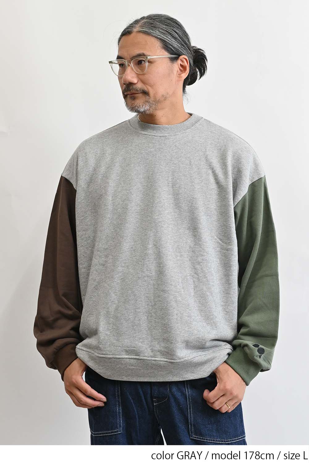 裏毛配色切替プルオーバー - Image 12