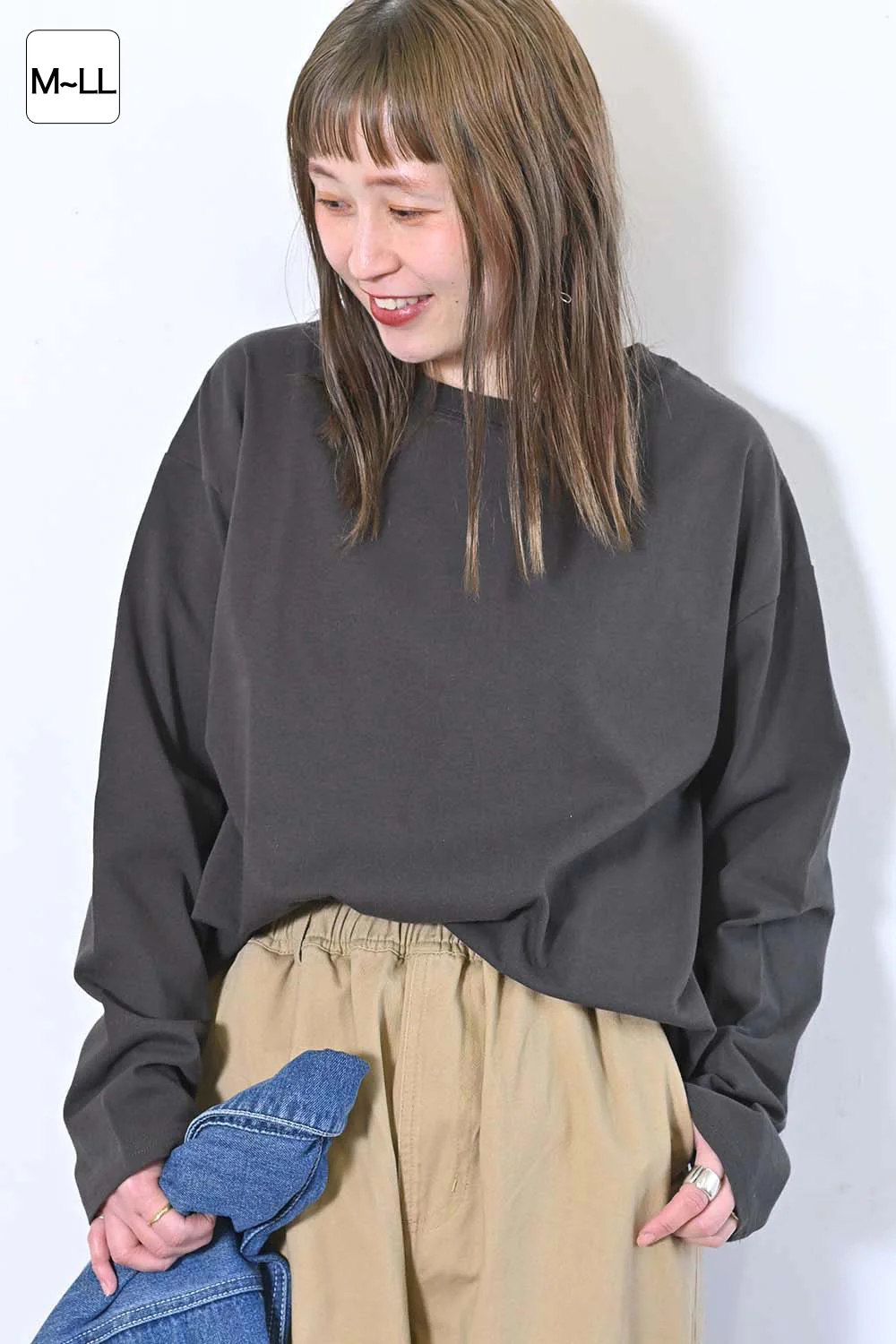 ワイドな無地ロンTEE - Image 6