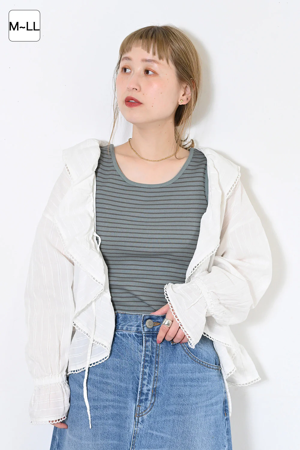 cottonテレコボーダータンク - Image 6