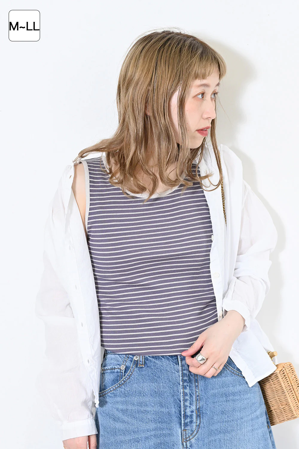 cottonテレコボーダータンク - Image 8