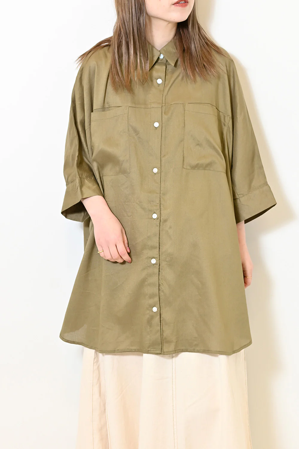 レーヨンポケ付BIGシャツ - Image 16