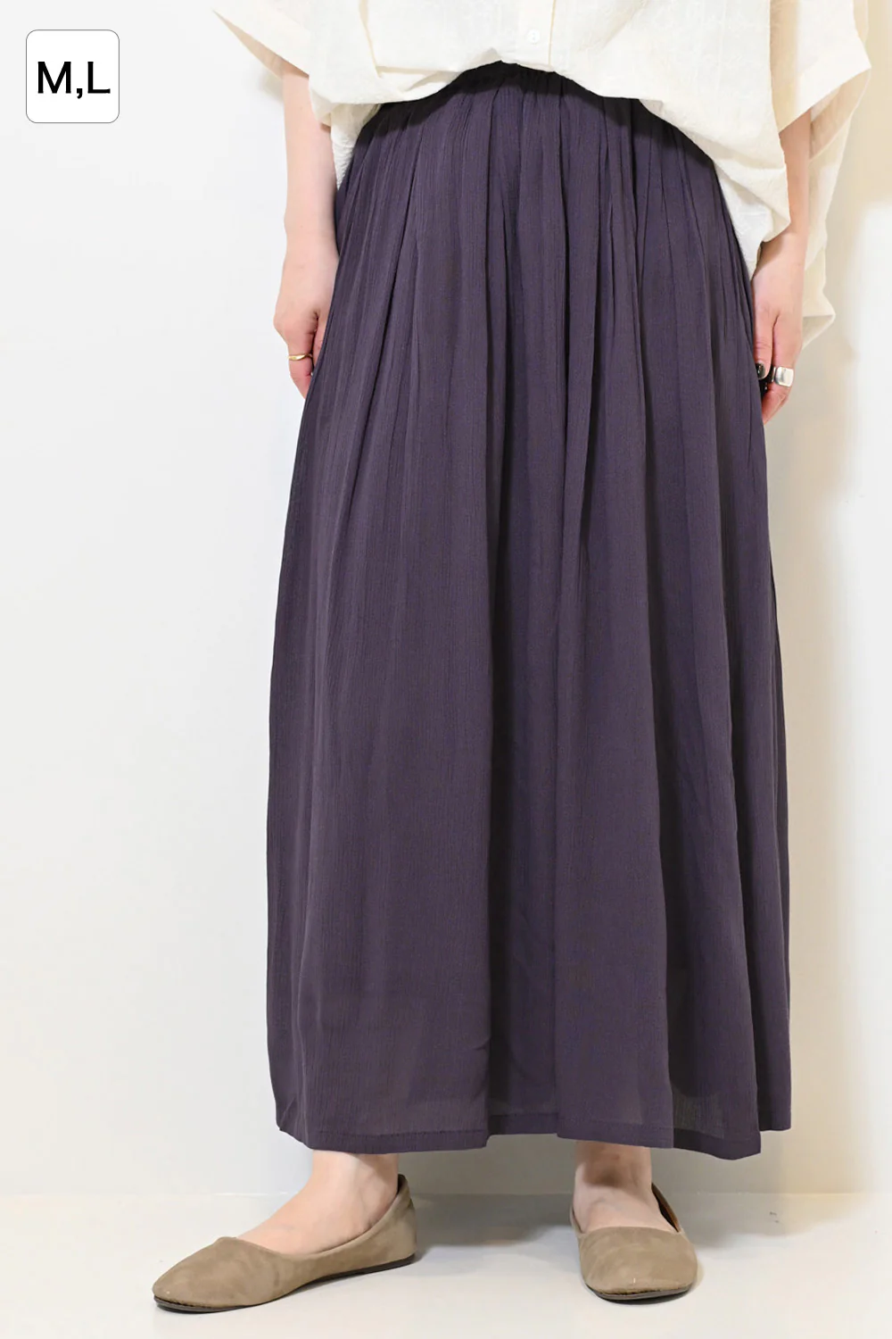 レーヨンクレープロングスカート - Image 5