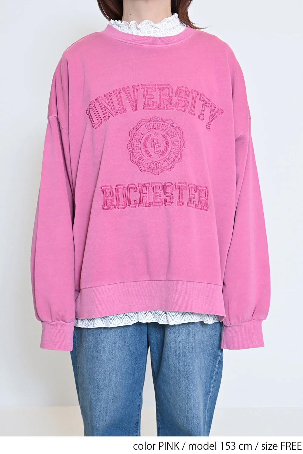 カレッジ刺繍ピグメント裏毛トレーナー - Image 18