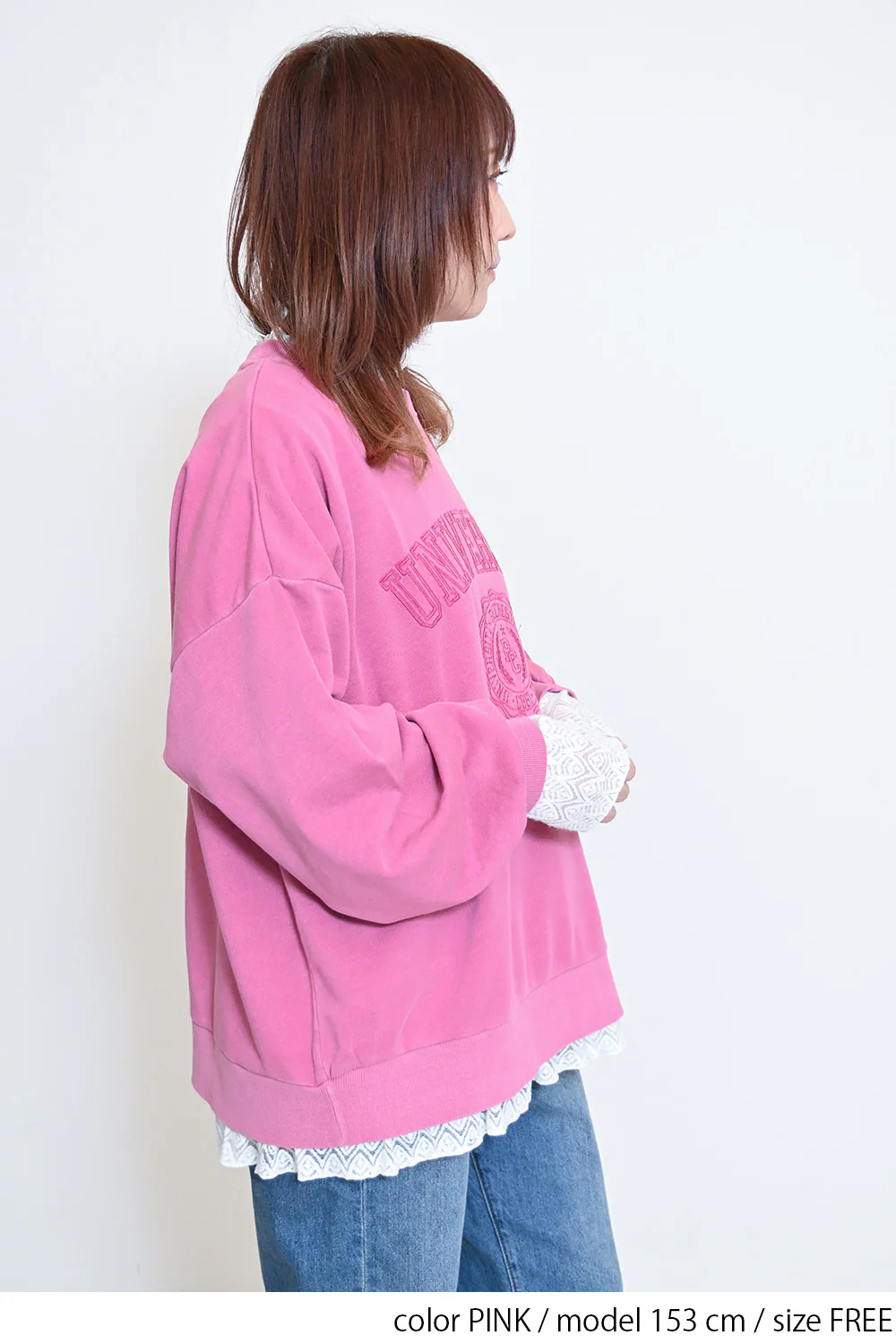 カレッジ刺繍ピグメント裏毛トレーナー - Image 8