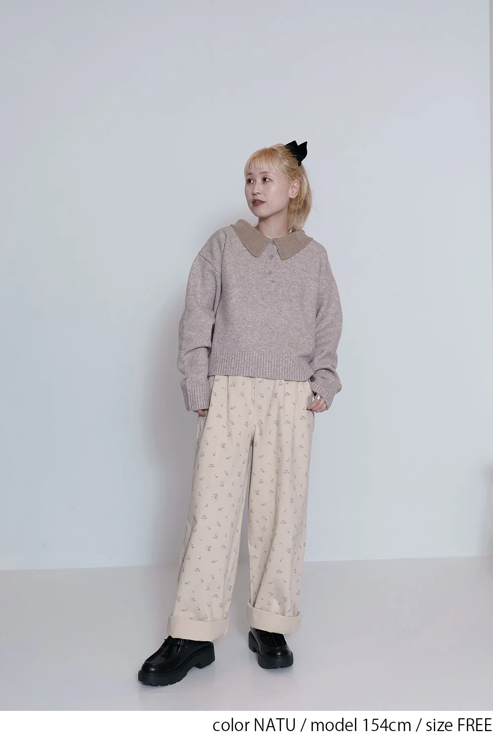 小花柄ワイドパンツ - Image 3