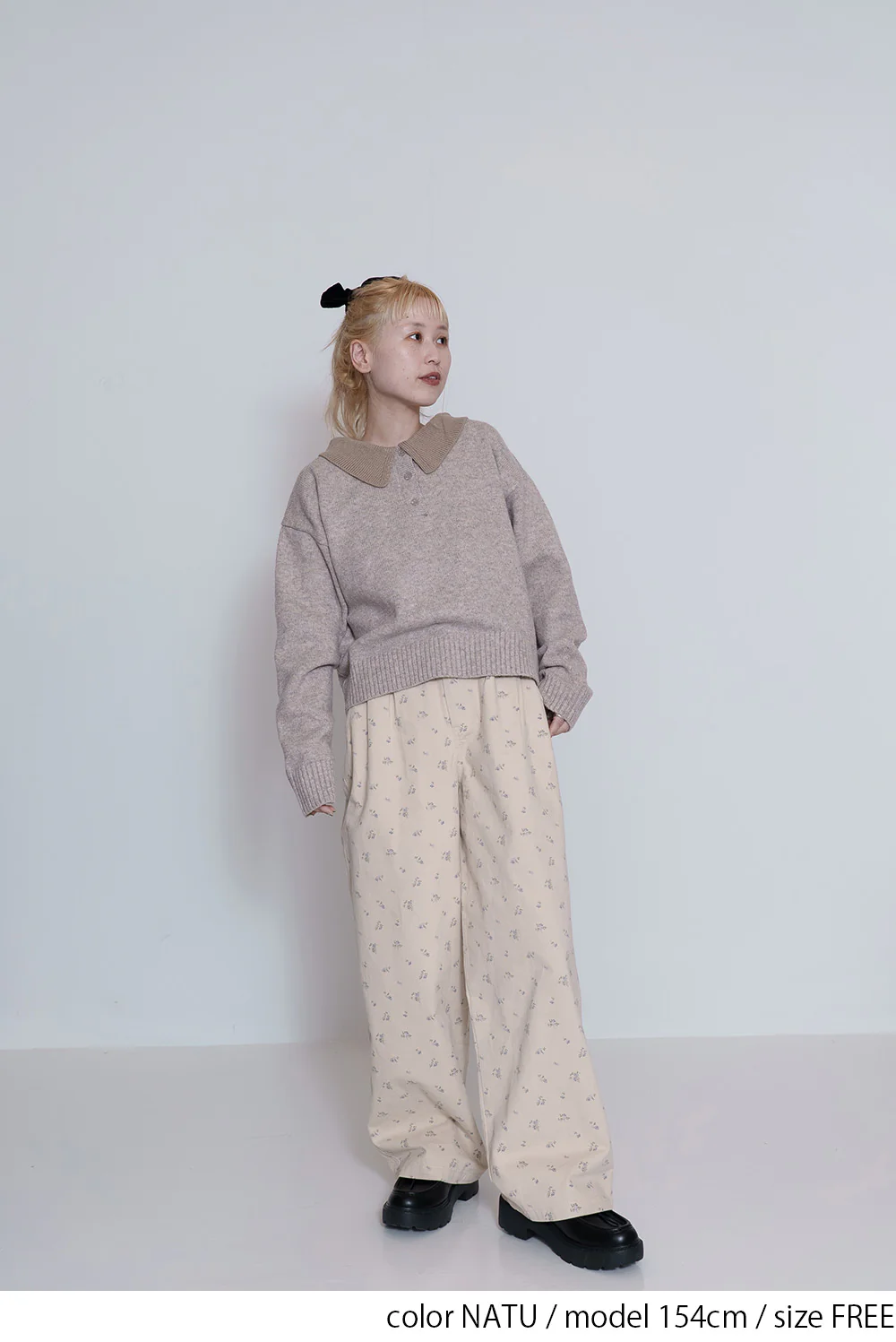 小花柄ワイドパンツ - Image 4