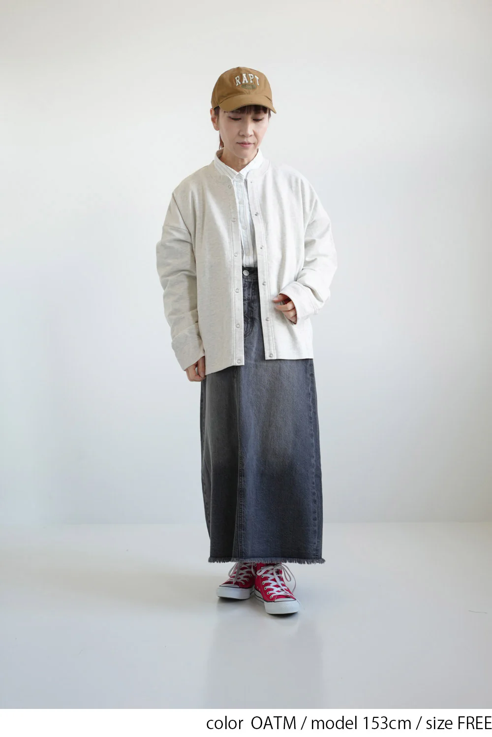 裏毛配色クルーカーディガン - Image 4