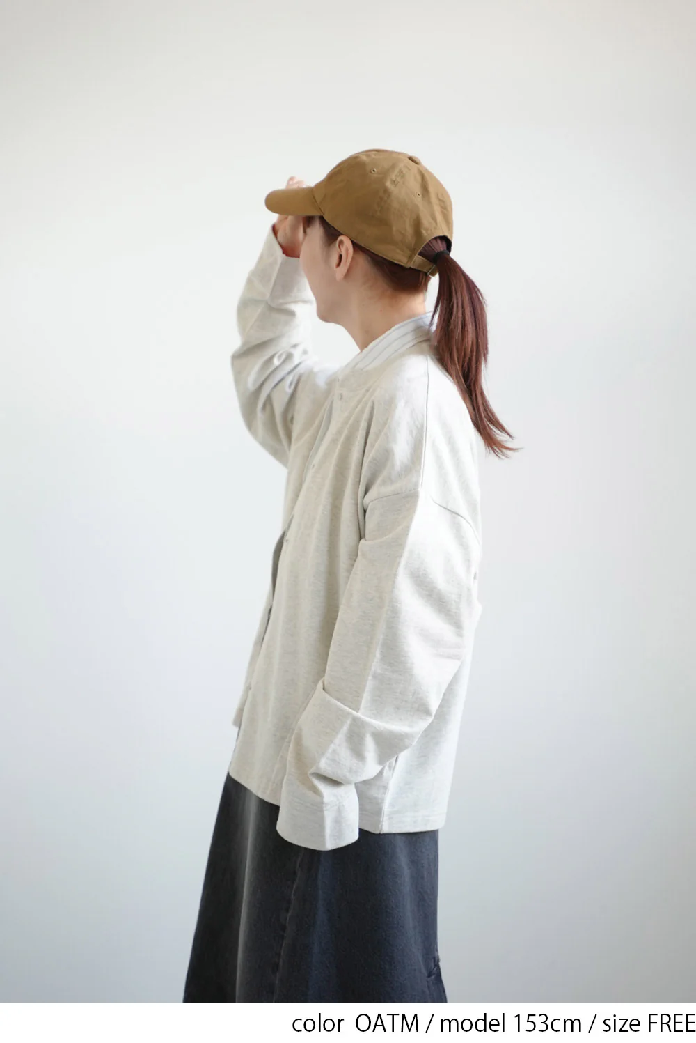 裏毛配色クルーカーディガン - Image 8