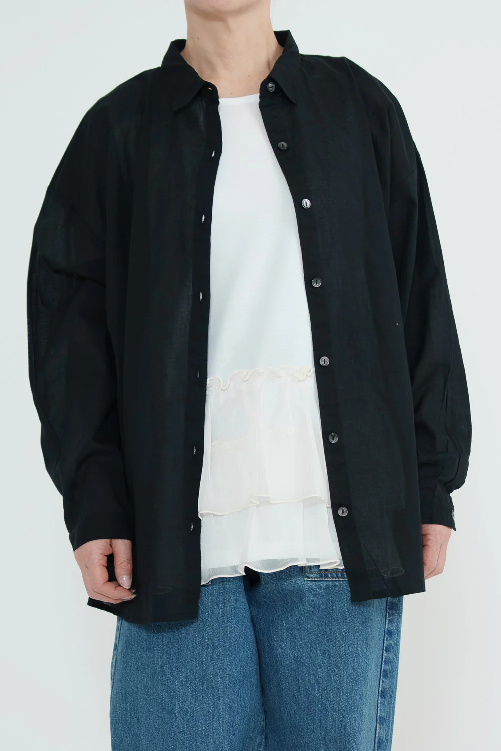 ふわ軽コットンシアー長袖シャツ - Image 10