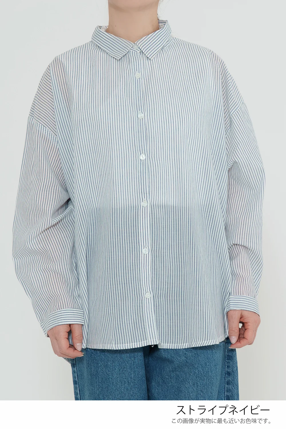 ふわ軽コットンシアー長袖シャツ - Image 40