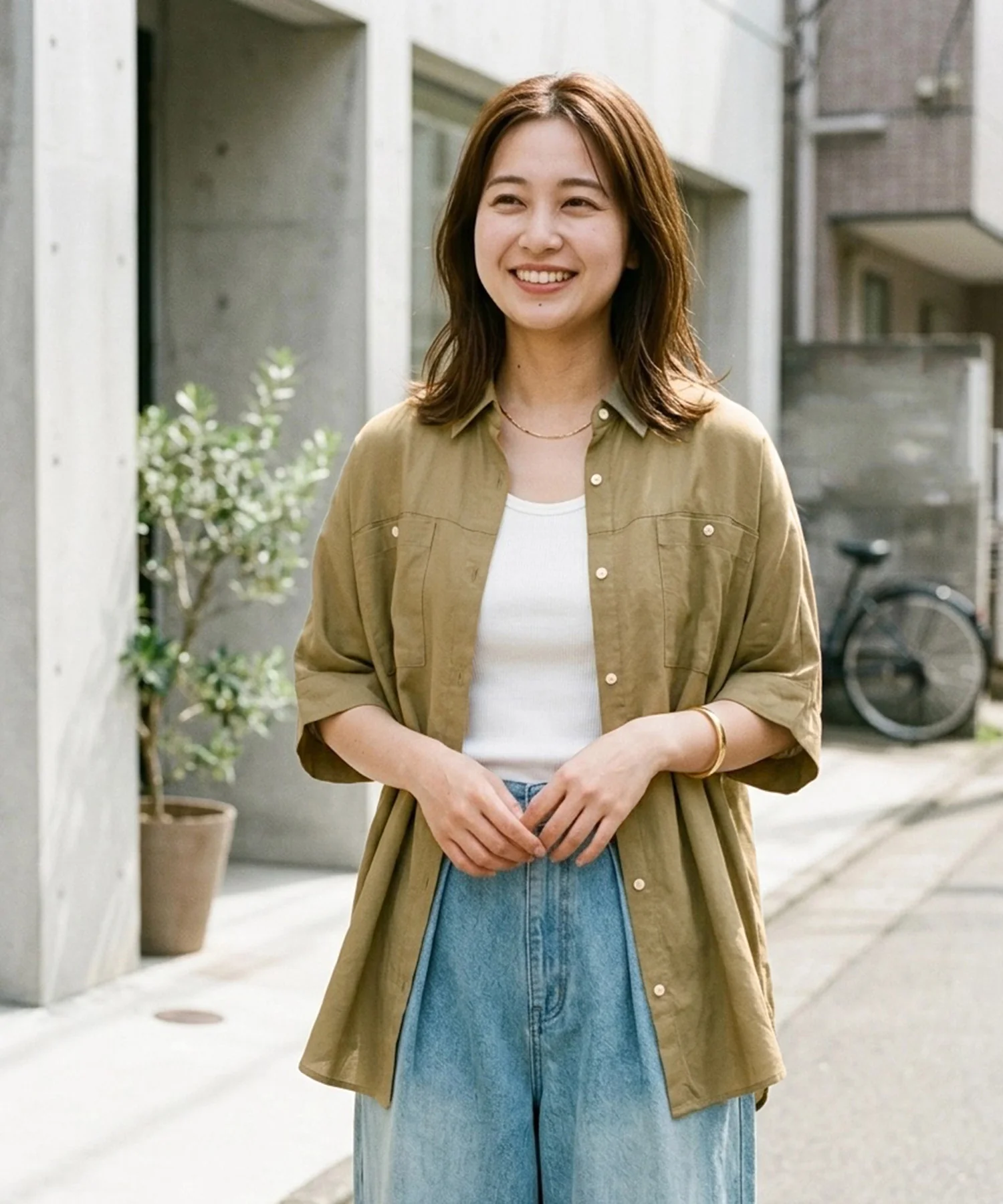 さらっと快適オーバーサイズロングシャツ - Image 5