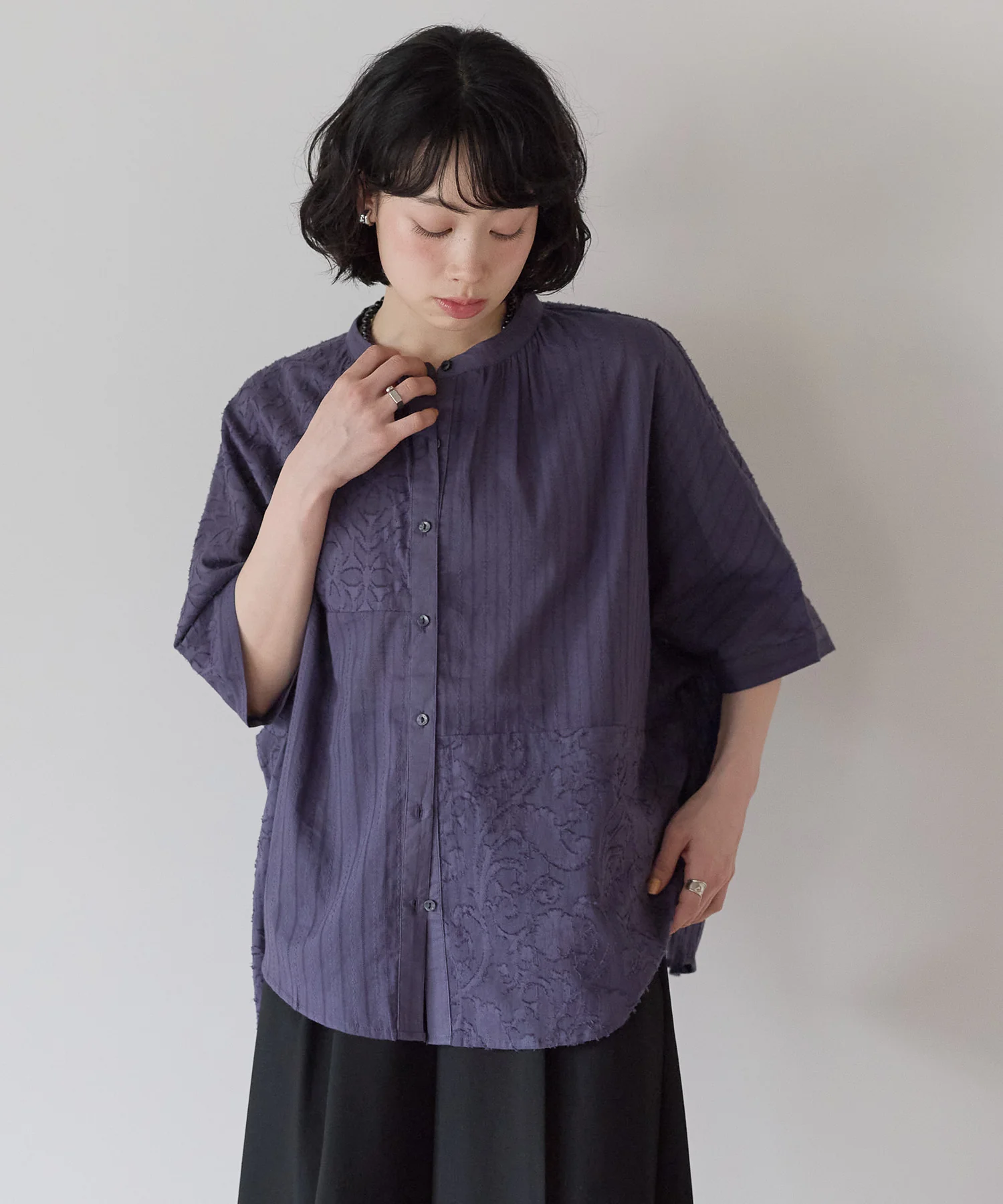 ふわ軽コットンパッチワーク刺繍レースブラウス - Image 17