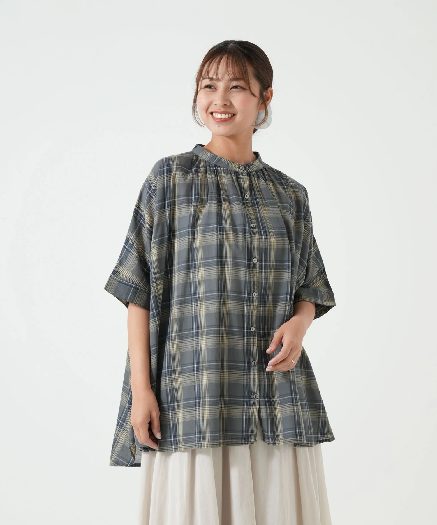 ふわ軽コットンシアー半袖チュニック - Image 10