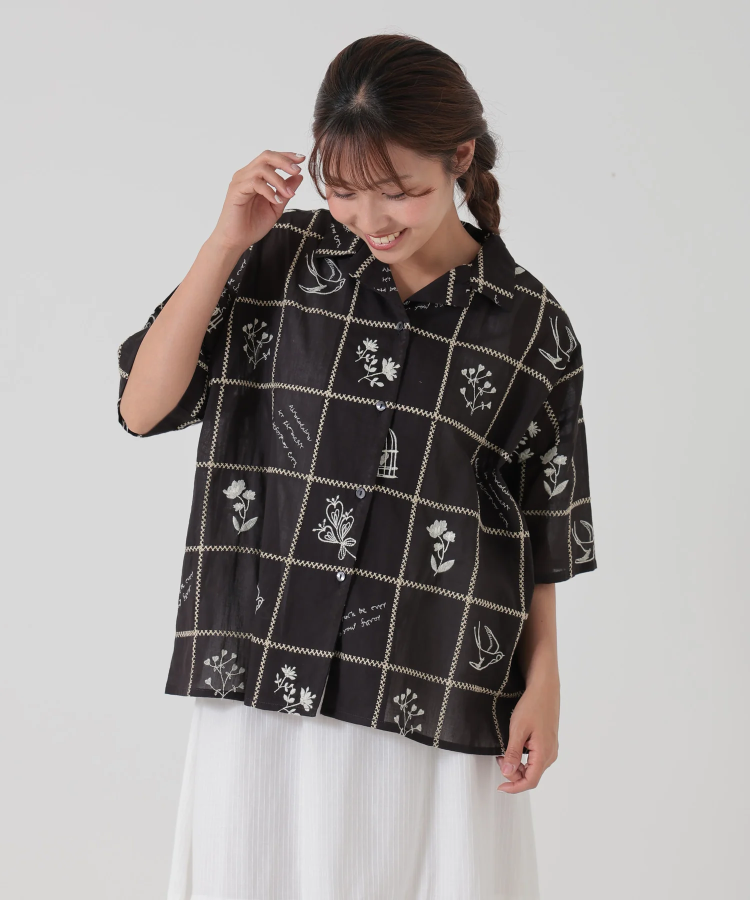 パッチワーク刺繍シャツ - Image 19