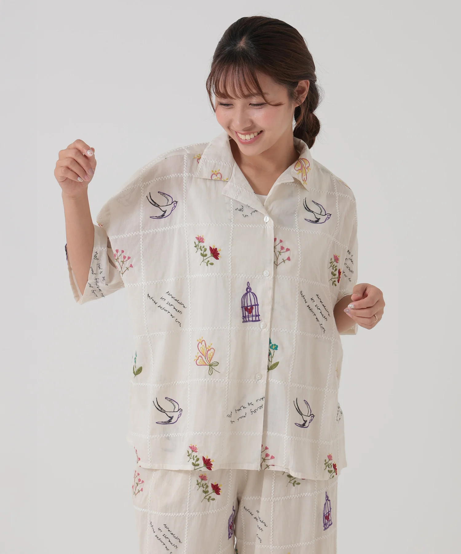 パッチワーク刺繍シャツ - Image 2
