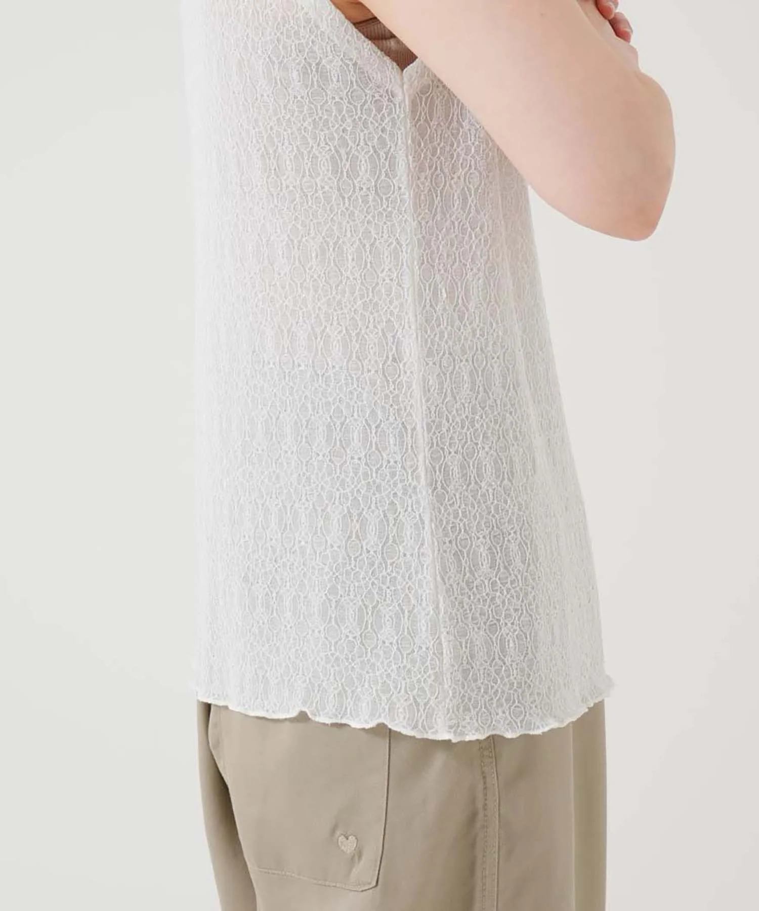 ストレッチレースボトルネックノースリーブ - Image 37