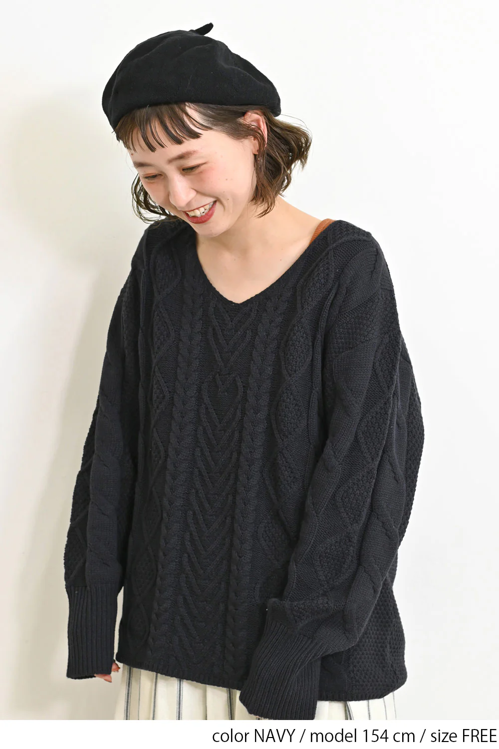 キレイ見えケーブルVネックプルオーバー - Image 13