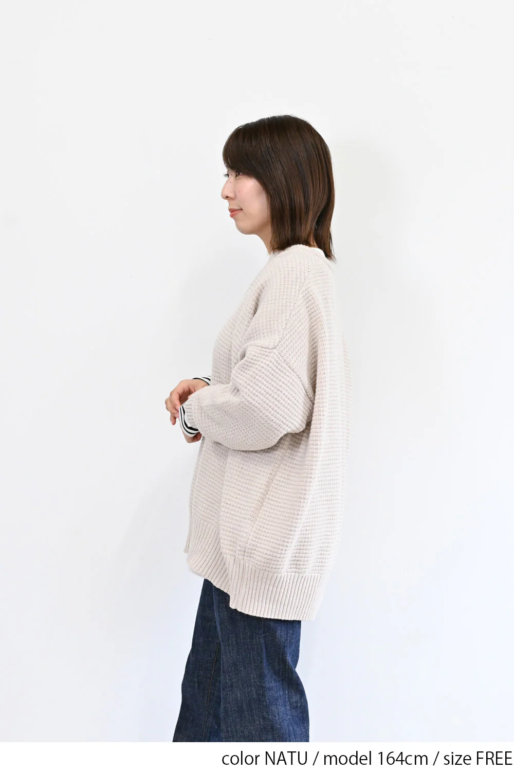 かのこ編みゆったりキーネックプルオーバー - Image 17