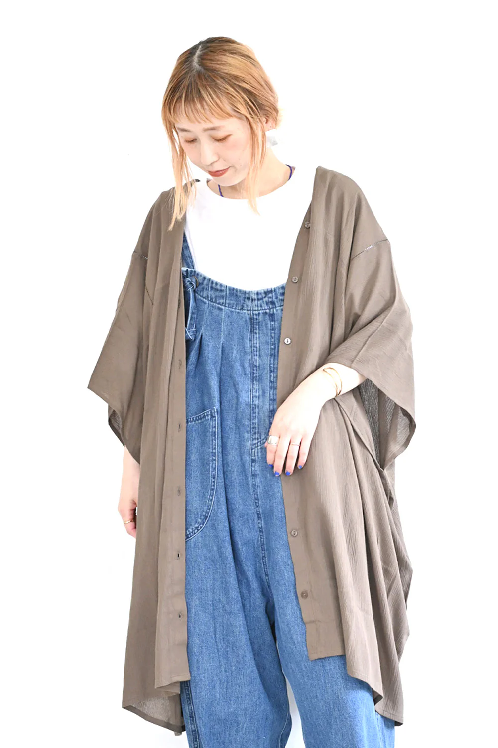 レーヨン楊柳ビッグカーディガン - Image 4