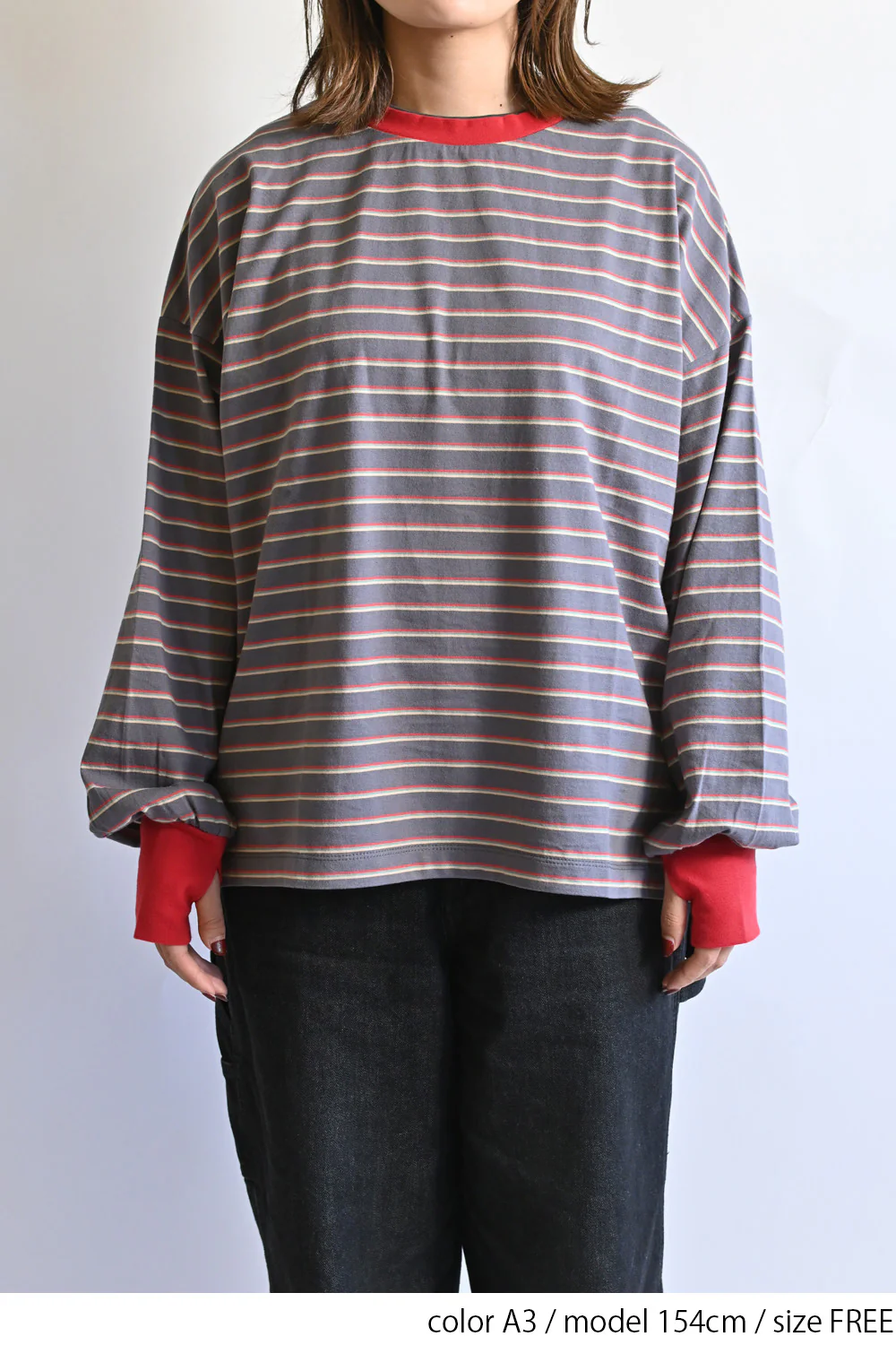 【Classic byGENTIL】衿レイヤード風トリムロンTee - Image 16