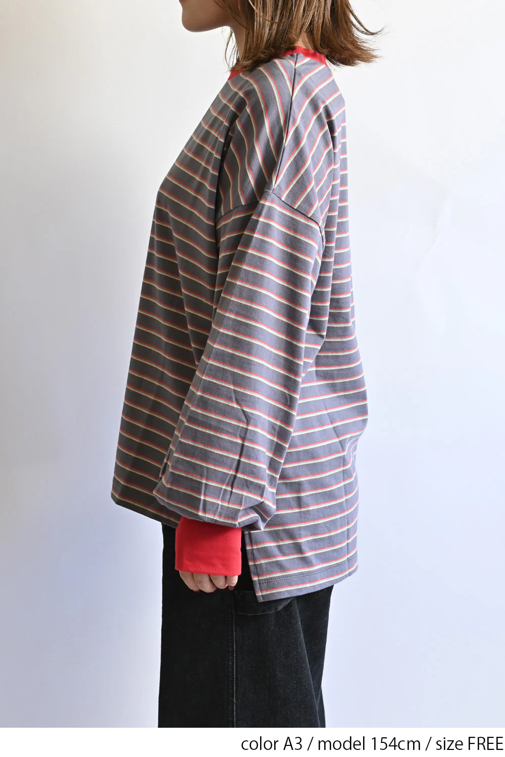 【Classic byGENTIL】衿レイヤード風トリムロンTee - Image 17
