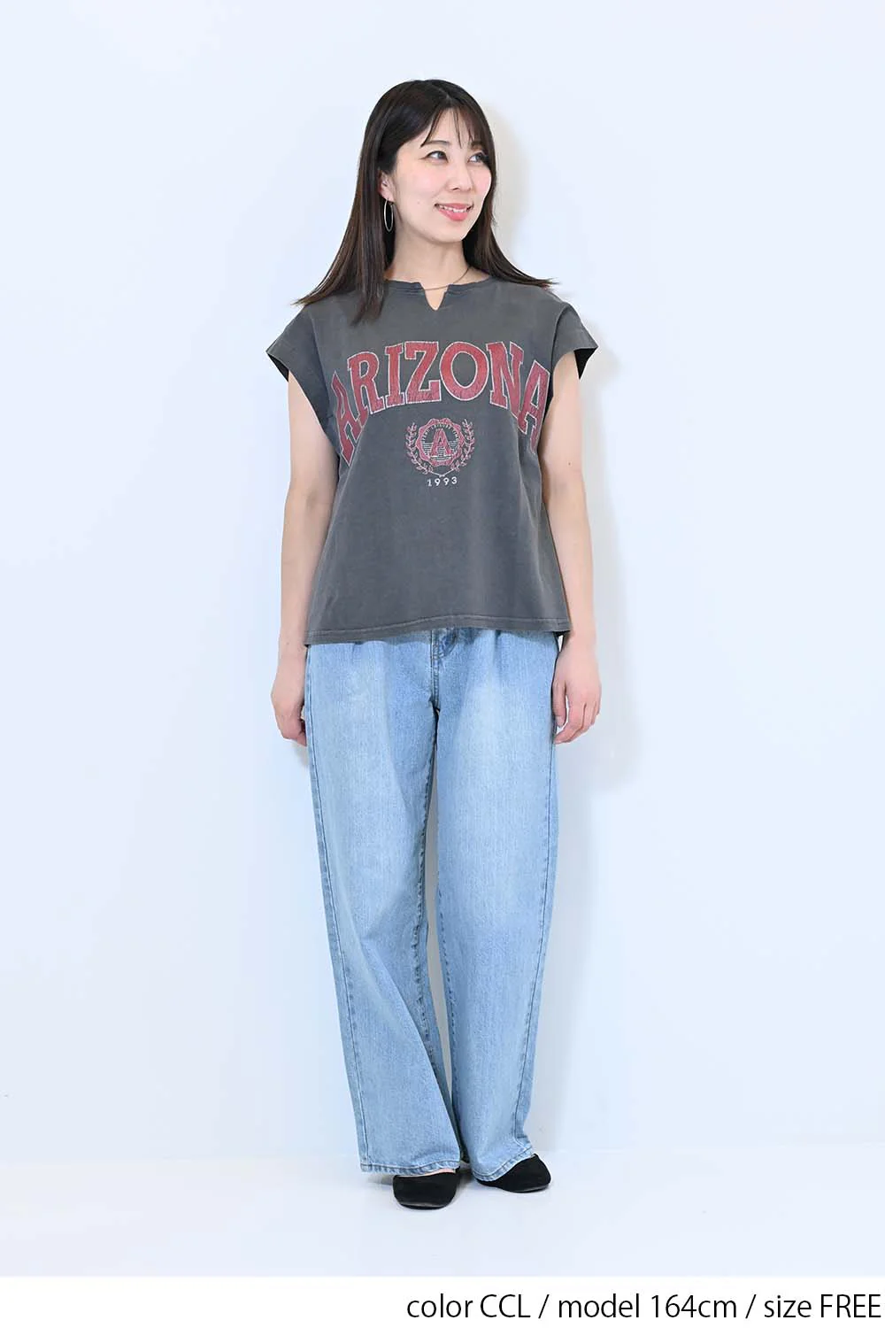 【charmmy】Vカットネックフレンチ袖Tee - Image 4