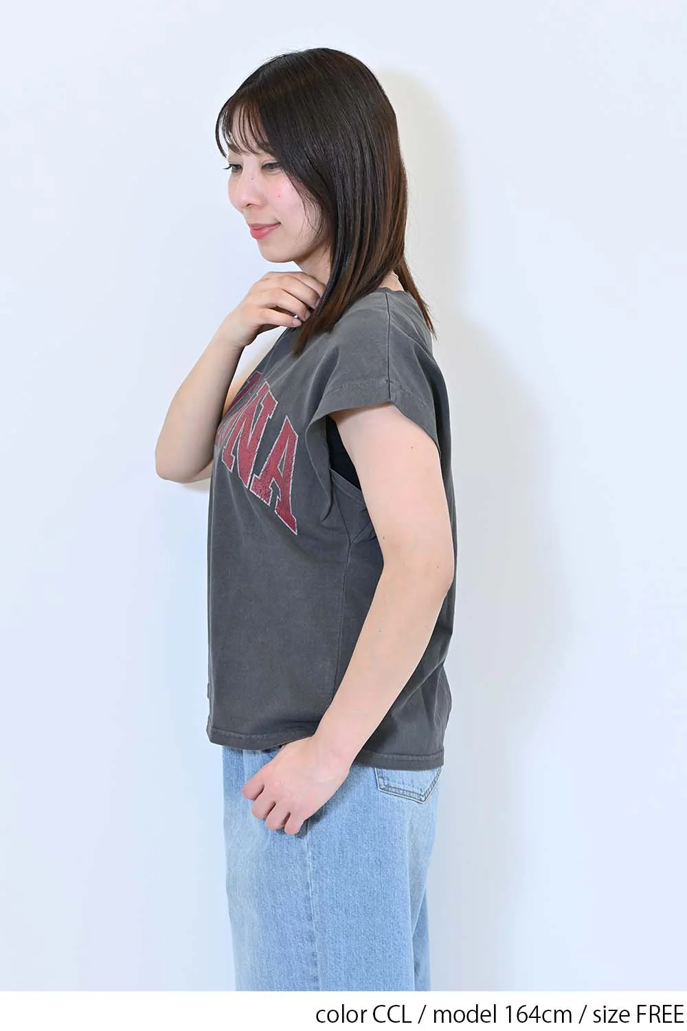 【charmmy】Vカットネックフレンチ袖Tee - Image 8