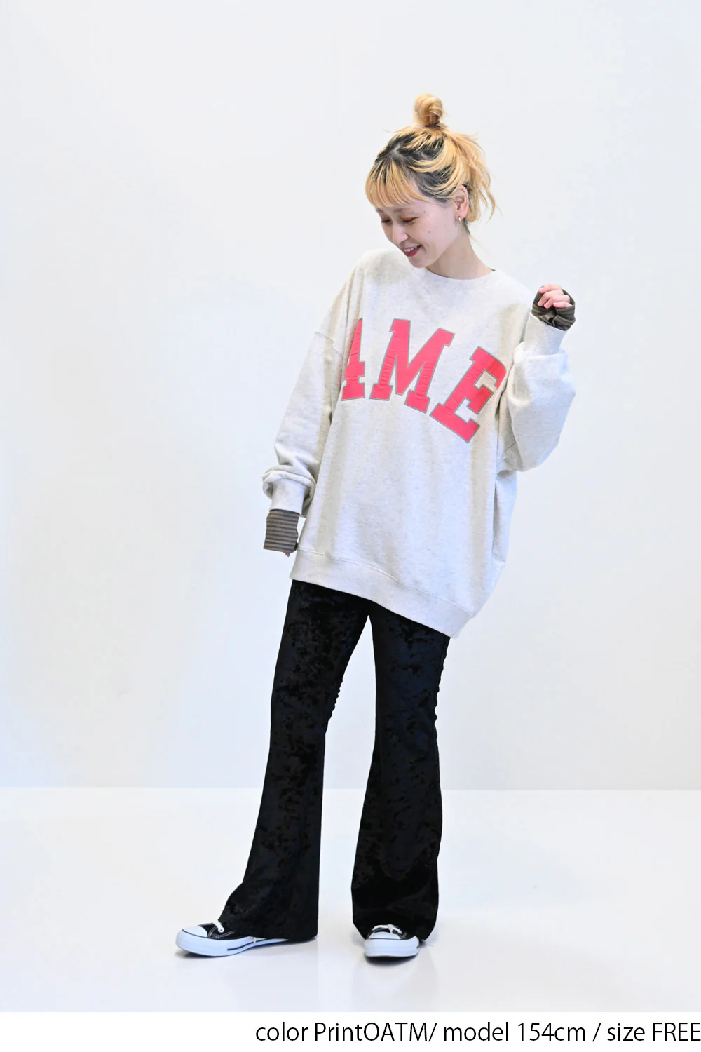 【charmmy】ワッペン刺繍Bigトレーナー - Image 4
