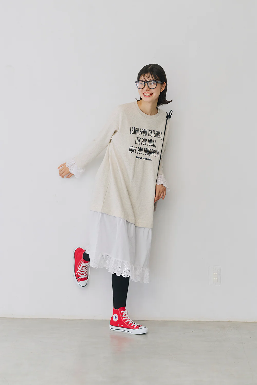 【charmmy】レース切替裏毛ワンピース - Image 5