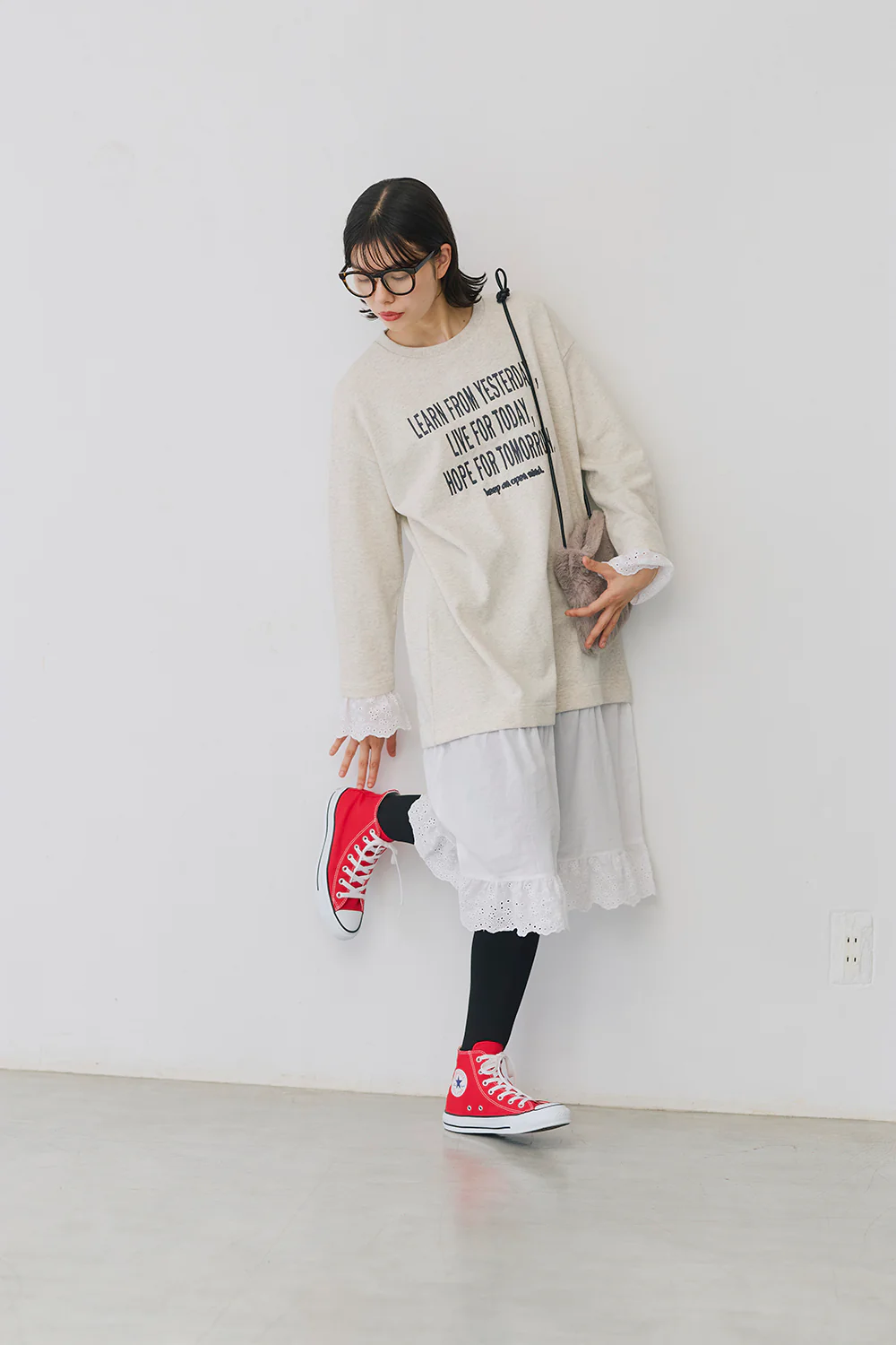 【charmmy】レース切替裏毛ワンピース - Image 6