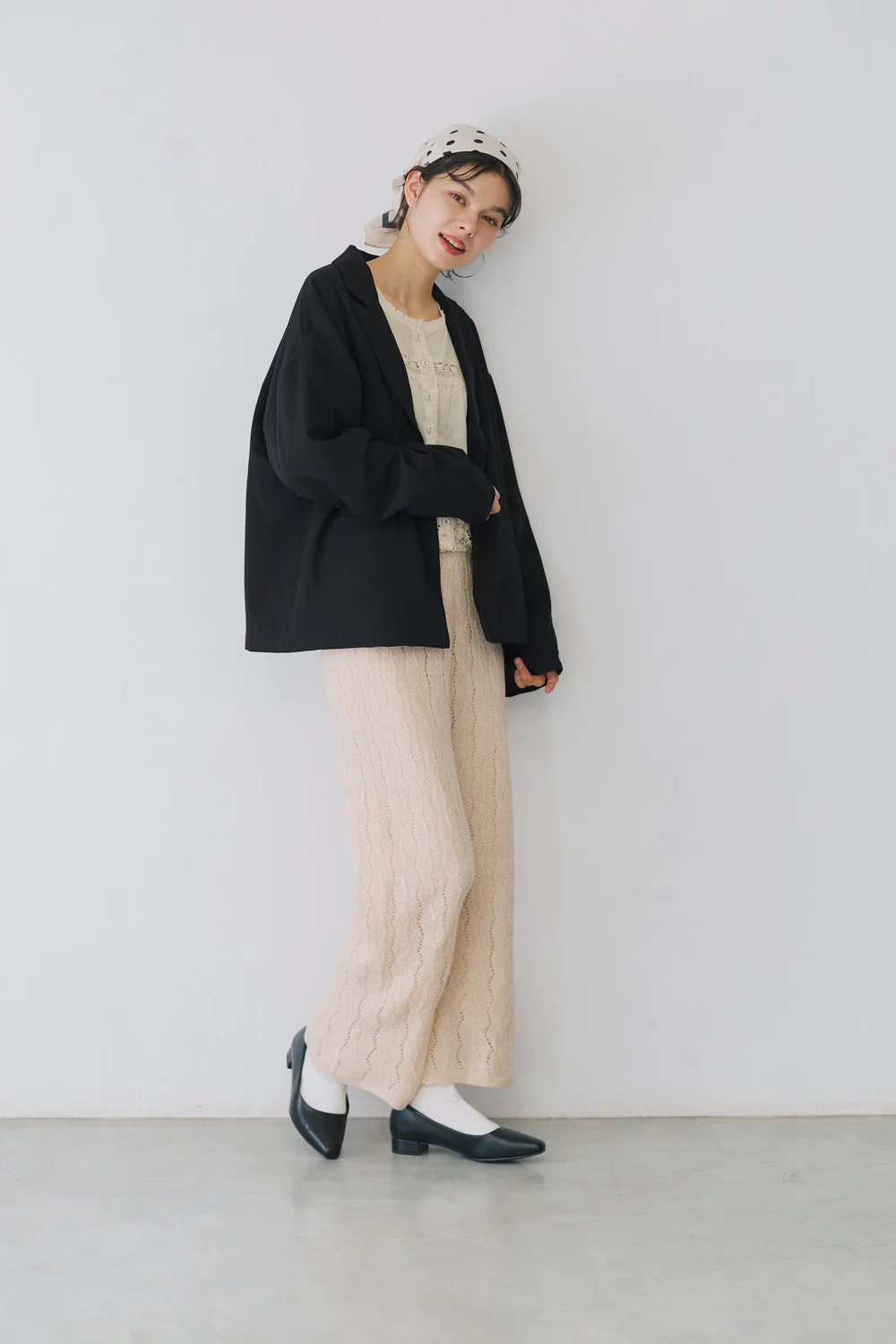 モヘアライクレース柄ニットパンツ - Image 9