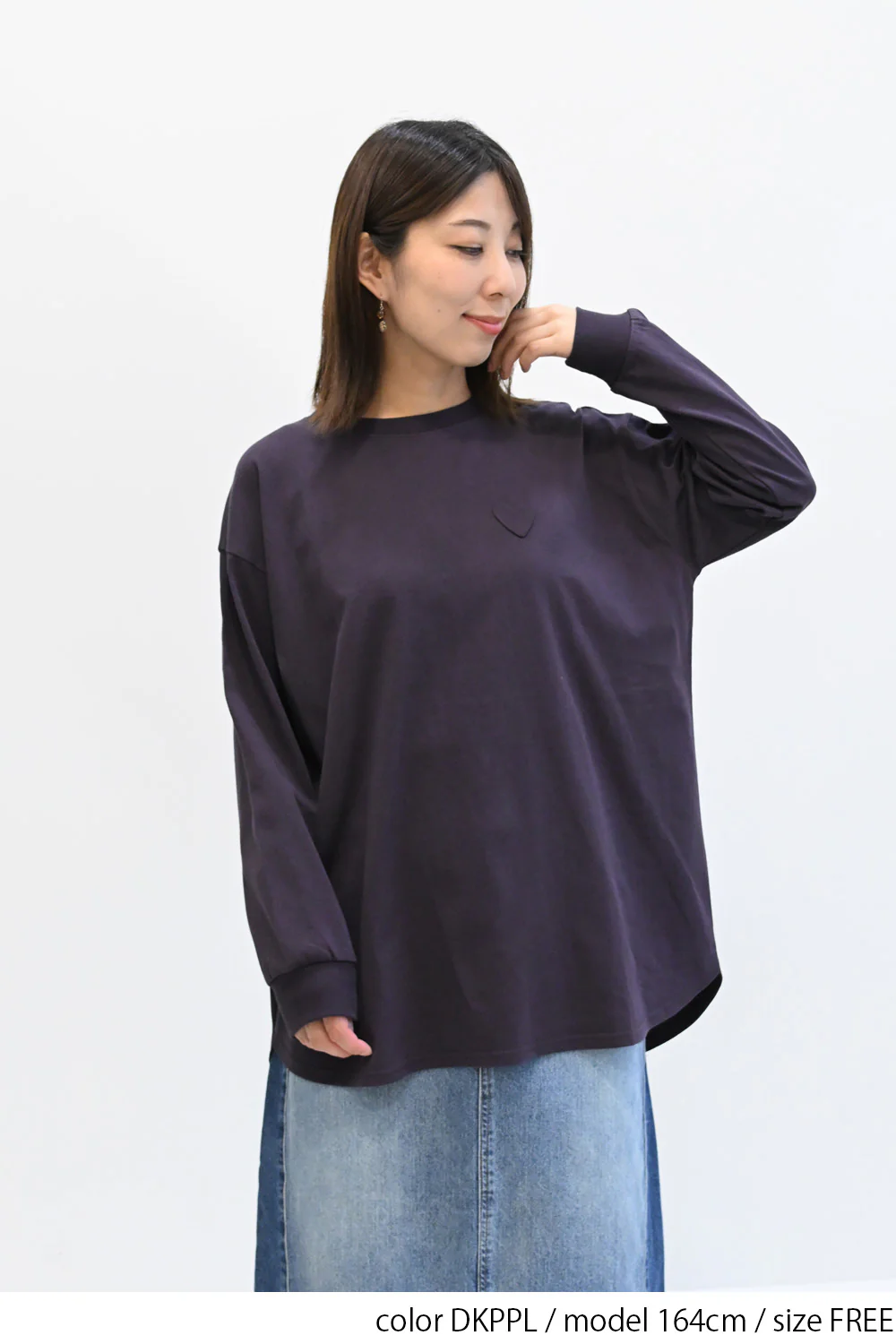 裾ラウンド長袖ハートポケットチュニック - Image 16