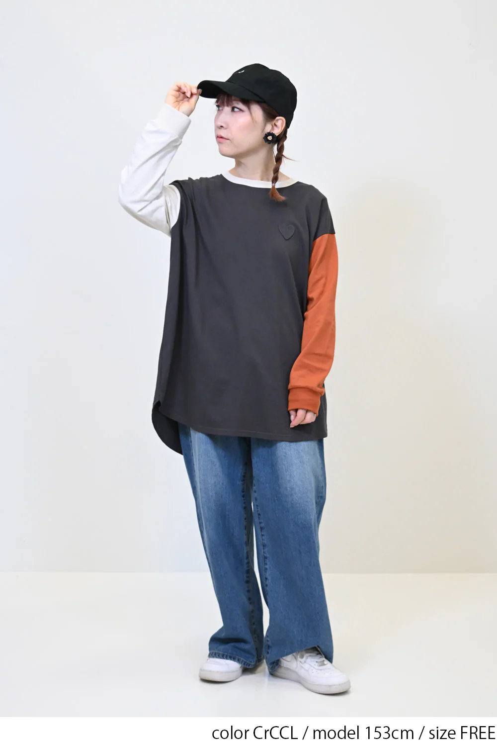 裾ラウンド長袖ハートポケットチュニック - Image 19