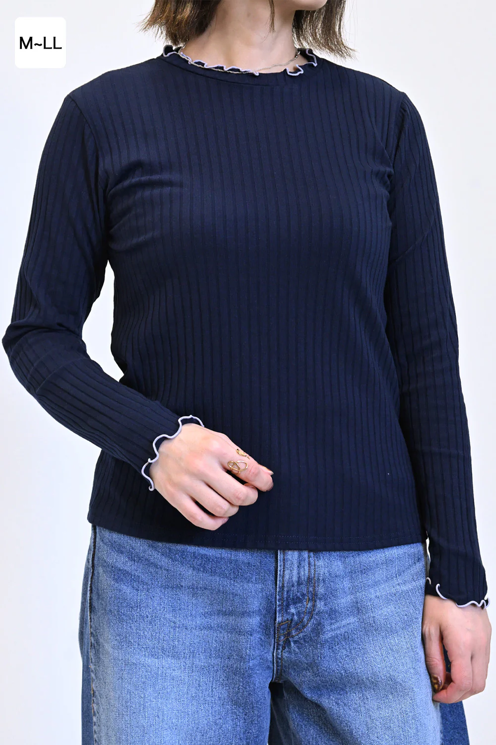 ロングスリーブ リブカットソー(クルーネック) - Image 14