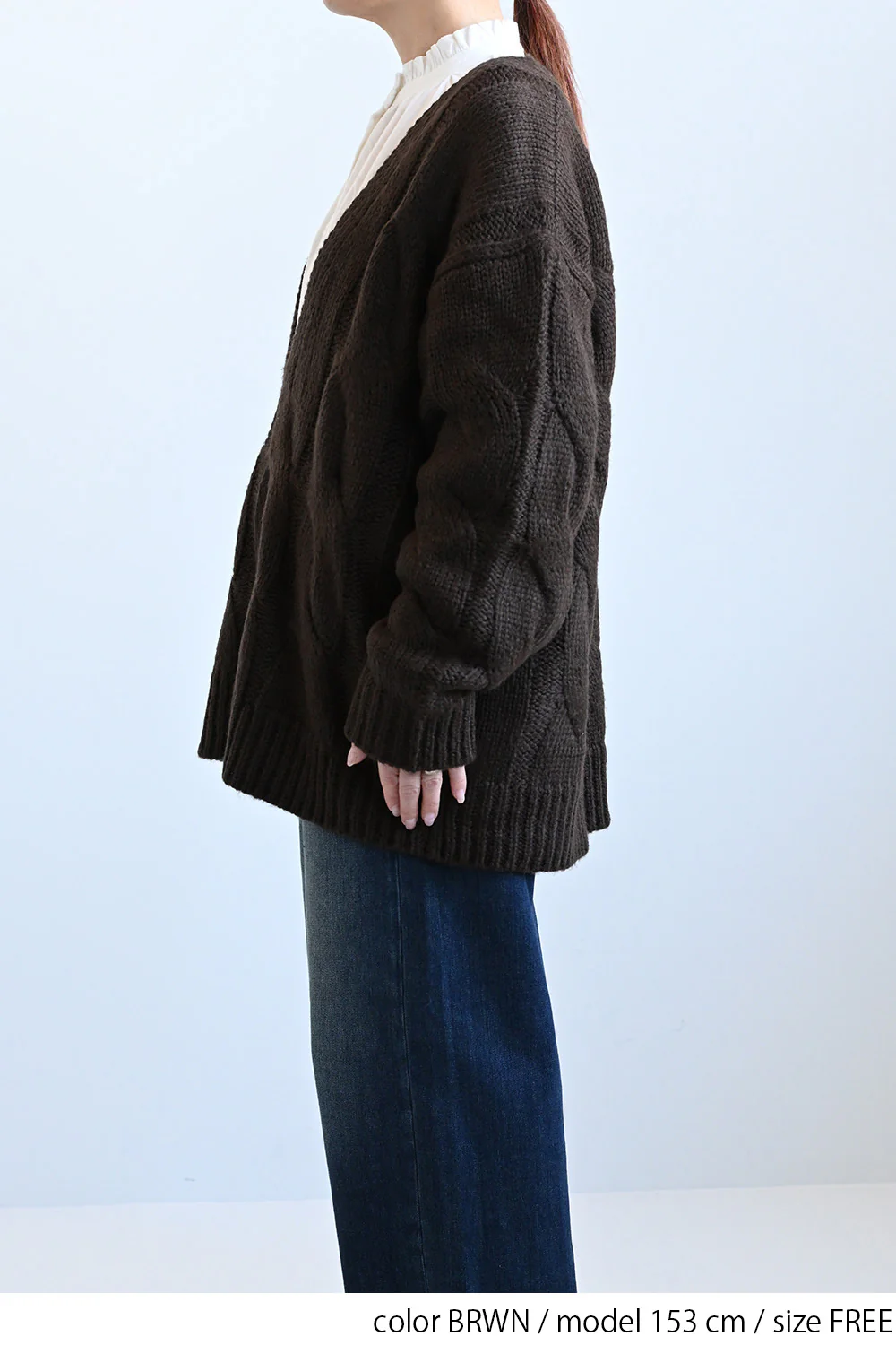 Vネック太ケーブルプルオーバー - Image 14
