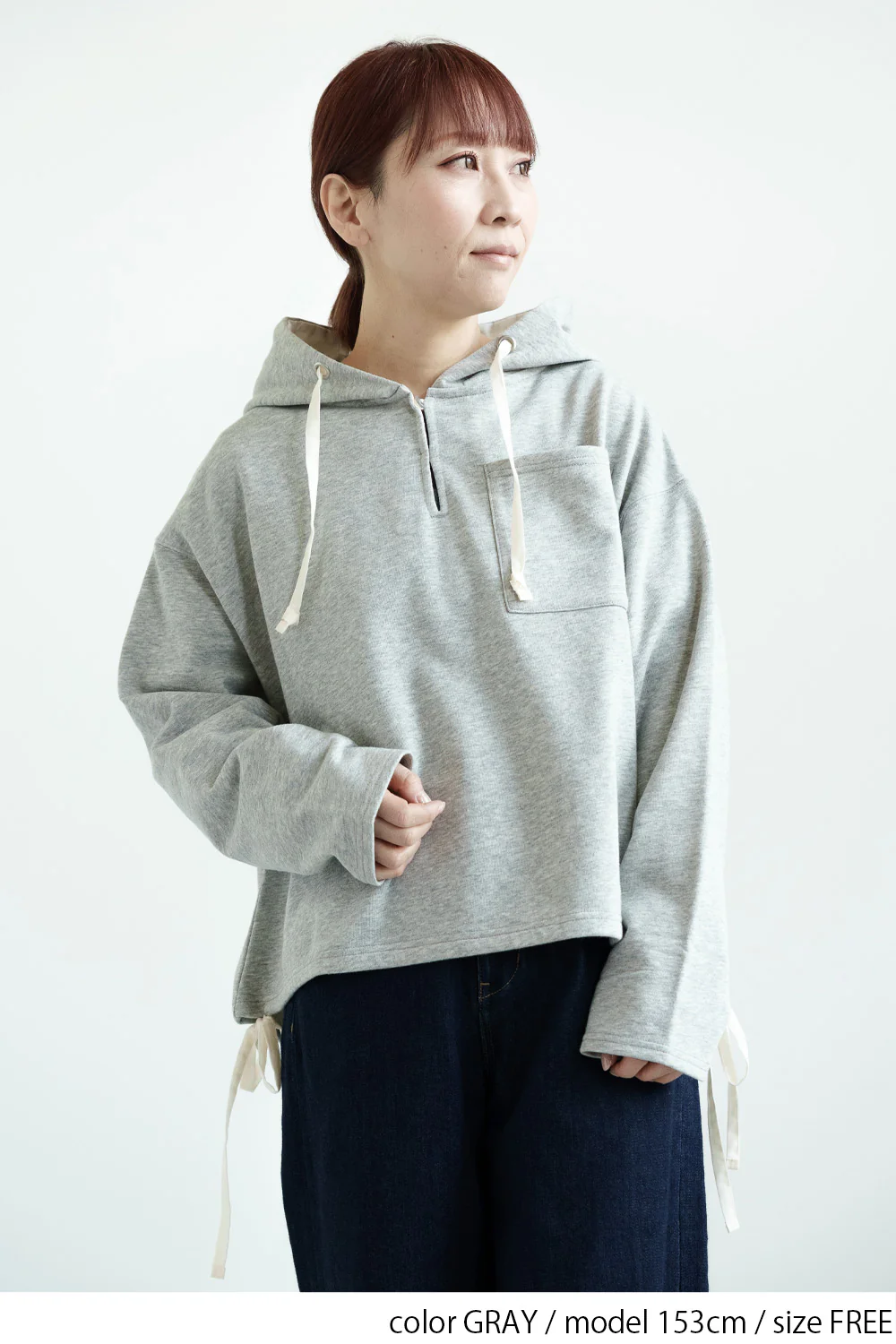 フード付きスキッパー裏毛プルオーバー - Image 10