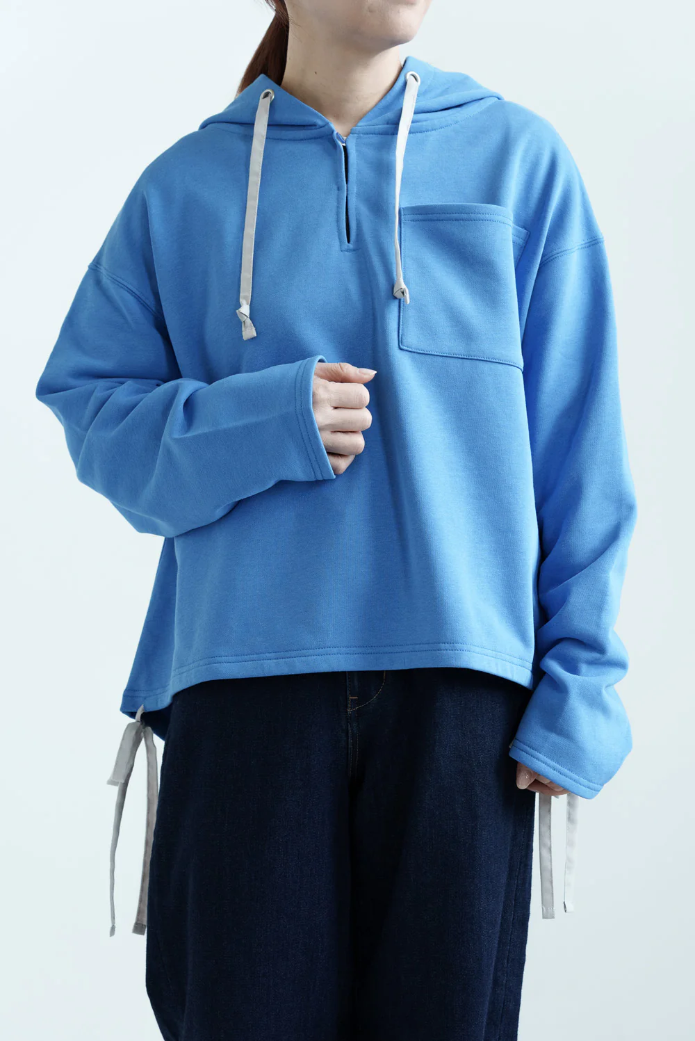 フード付きスキッパー裏毛プルオーバー - Image 3