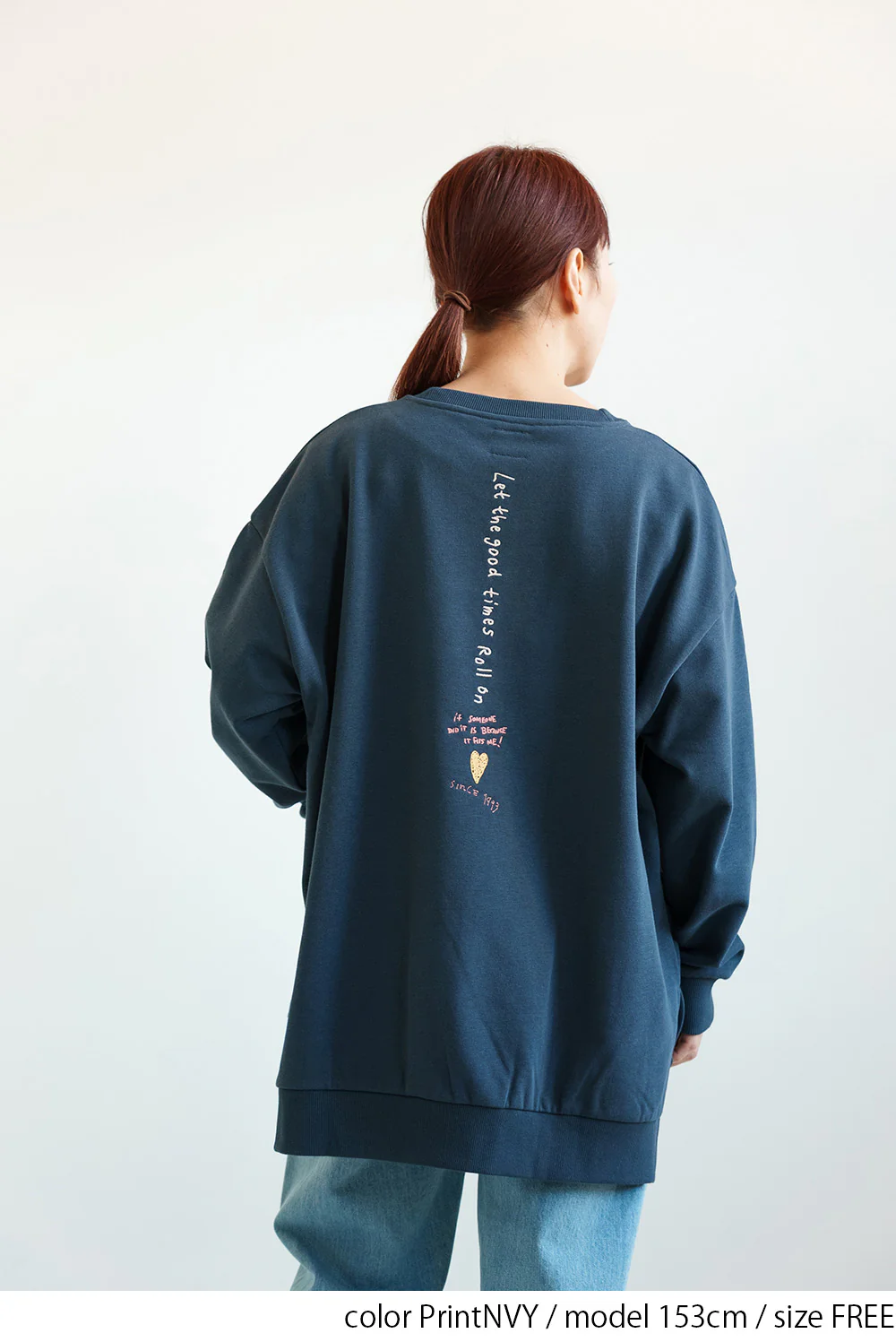 タテ刺繍ハート裏毛チュニック - Image 16