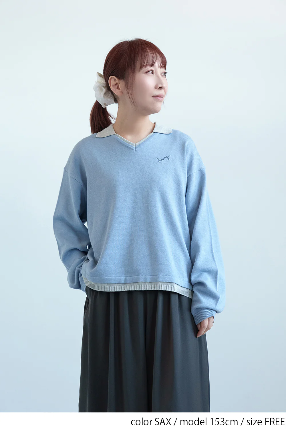衿配色スキッパープルオーバー - Image 10