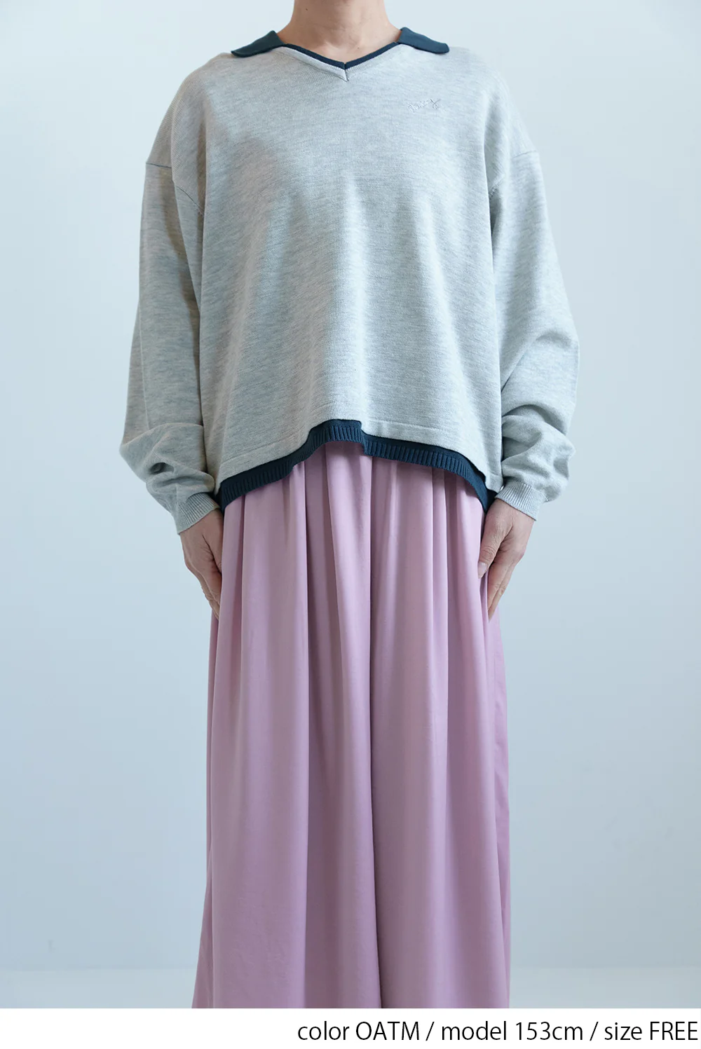 衿配色スキッパープルオーバー - Image 13