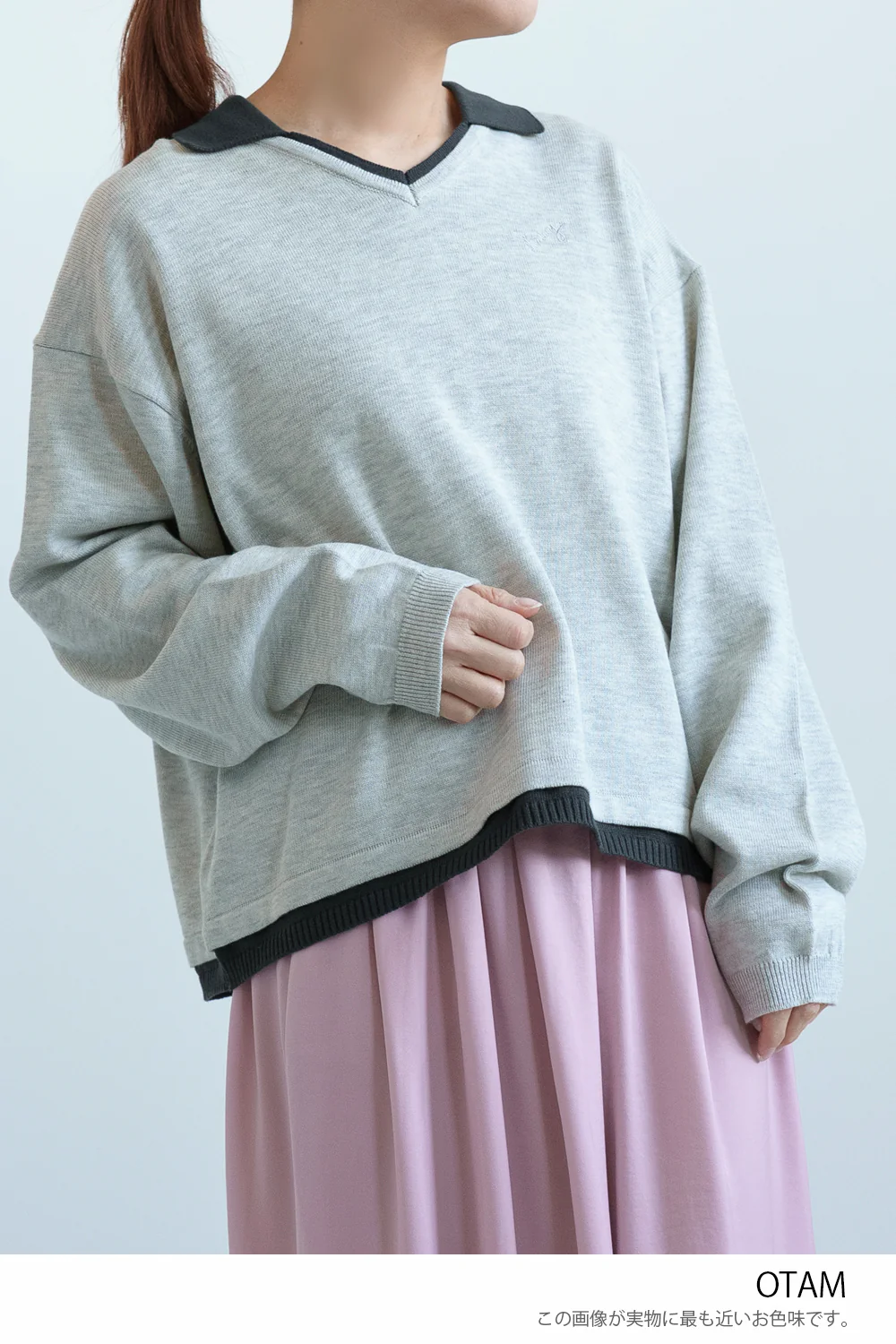 衿配色スキッパープルオーバー - Image 24