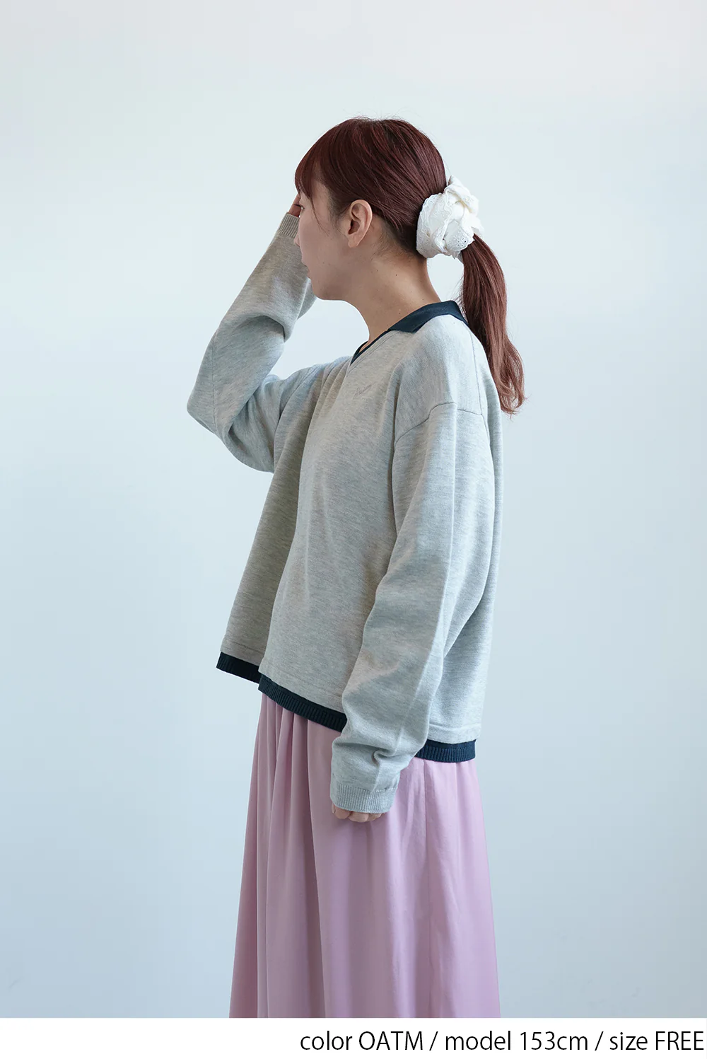 衿配色スキッパープルオーバー - Image 8