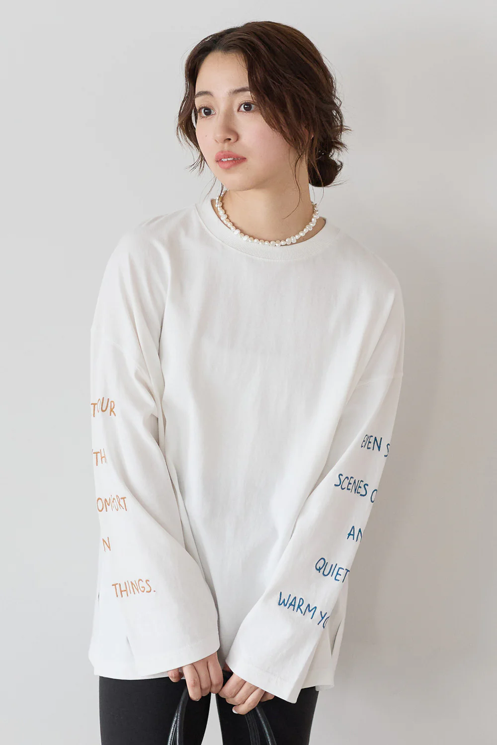袖ロゴ刺繍プルオーバー
