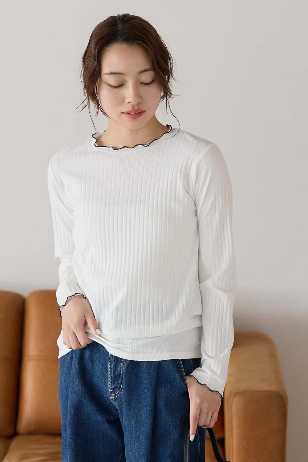 衿フリルリブロンTee - Image 14