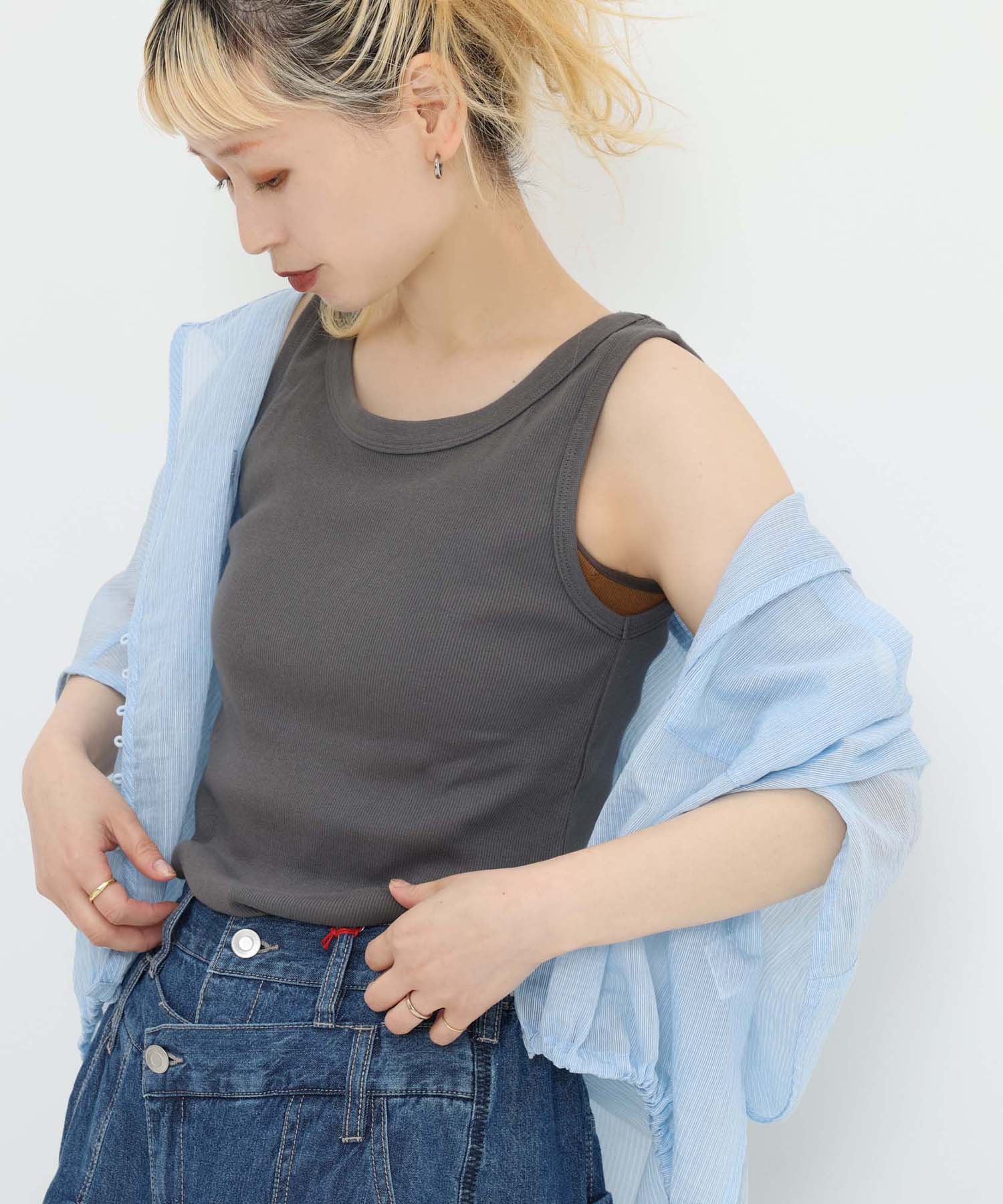 Cottonテレコタンクトップ - Image 72