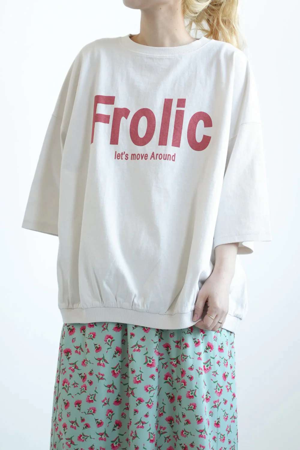 Frolicプリント6分袖プルオーバー - Image 5