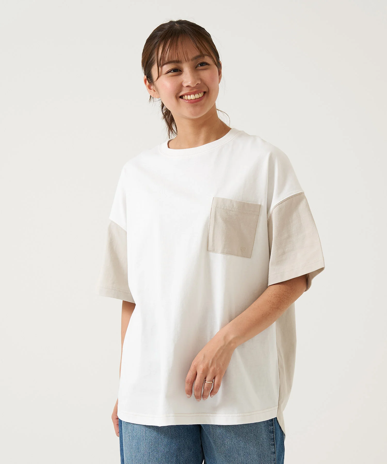 裾ラウンド配色ステッチチュニック - Image 12