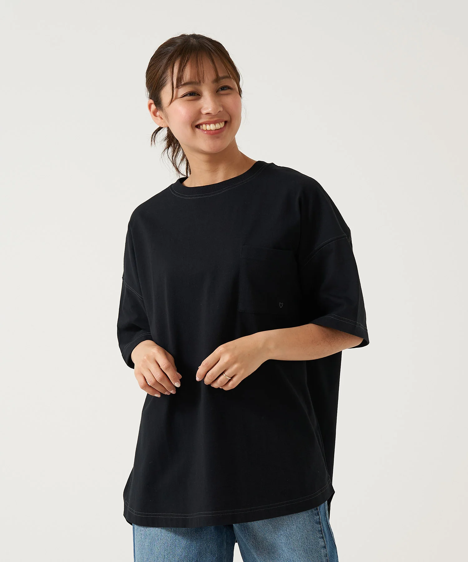 裾ラウンド配色ステッチチュニック - Image 3
