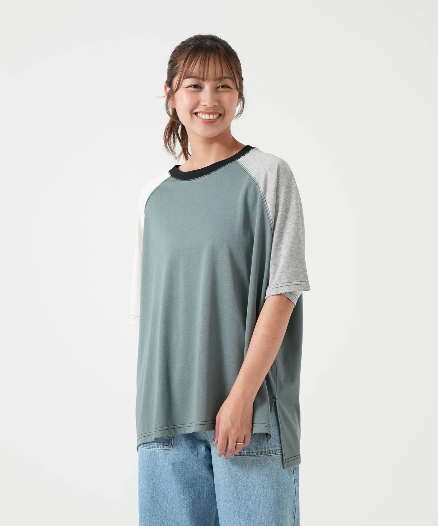 スラブ配色ラグランTEE - Image 15
